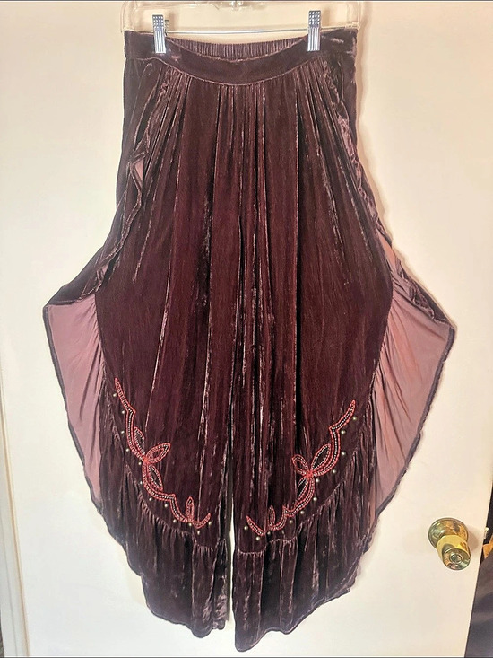 Double D Ranch Pants - NWOT - DOUBLE D RANCH Clarissa Wide Leg Silk Blend Pants in Oxblood Brown
